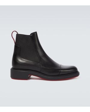 送料関税込み★Christian Louboutin★Melon-spikes レザーブーツ Melon Spikes leather Chelsea boots in black - Christian