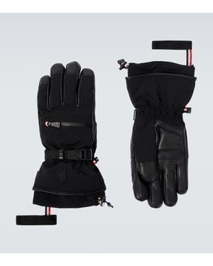 Moncler Skihandschuhe Mit Leder - Schwarz