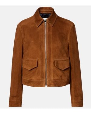 Nour Hammour Vanves Suede Bomber Jacket - Brown