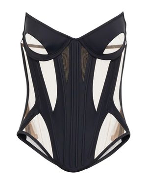 Mugler Bustier in tulle - Blu