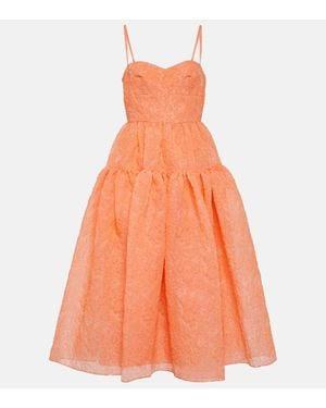 Erdem Vestido Abelia midi - Naranja