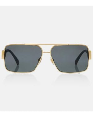Versace Eckige Sonnenbrille Greca - Grau
