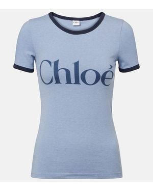 Chloé T-Shirt Aus Jersey - Blau