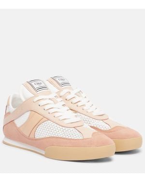 Chloé Sneakers Kick Mit Veloursleder - Natur