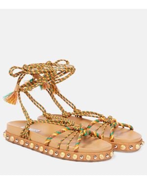 Aquazzura Sandalen Tropical Rope Aus Raffiabast - Mettallic