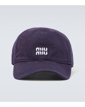 Miu Miu Baseballcap aus Denim - Blau
