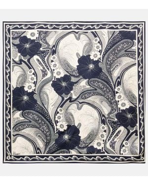 ALÉMAIS Mickey Printed Silk Scarf - Metallic