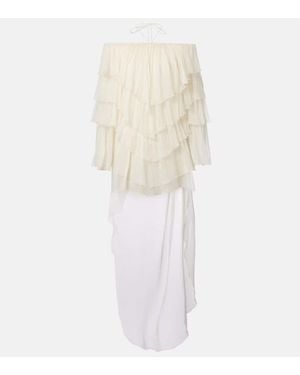 Blumarine Minikleid Aus Seide - Weiß