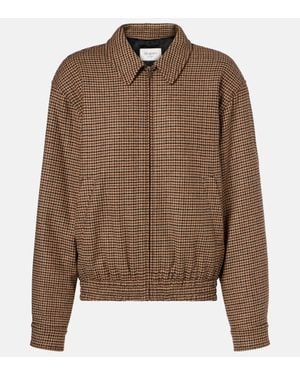Saint Laurent Houndstooth Padded Jacket - Brown
