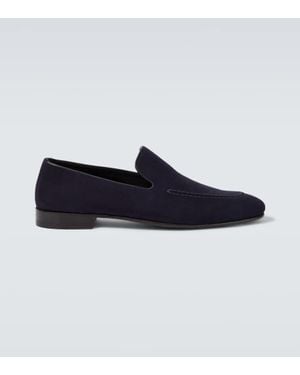 Manolo Blahnik Slip-Ons Truro Aus Veloursleder - Blau