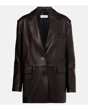 Nour Hammour Blazer Cass De Piel - Negro