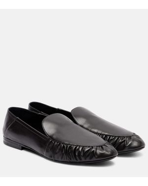Saint Laurent Alain Leather Loafers - Black