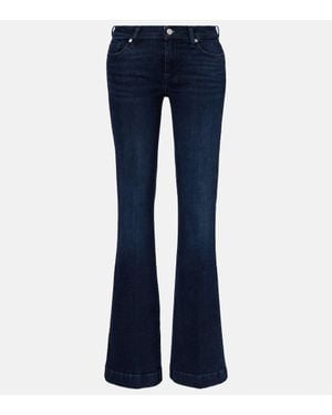 7 For All Mankind Low-Rise Flared Jeans Dojo - Blau
