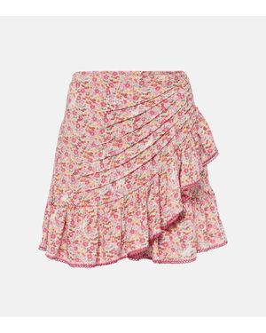 Poupette Mabelle Floral Shirred Miniskirt