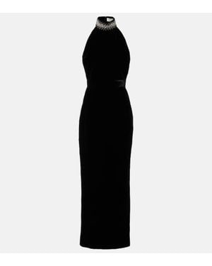 The New Arrivals Ilkyaz Ozel Hemingway Halterneck Silk Maxi Dress - Black