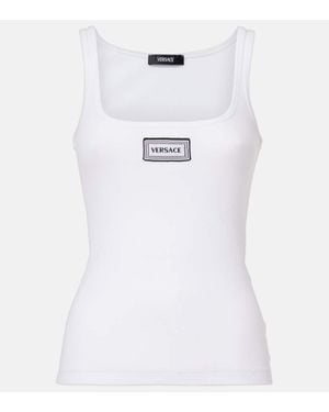 Versace Tank Top Con Logo - Bianco