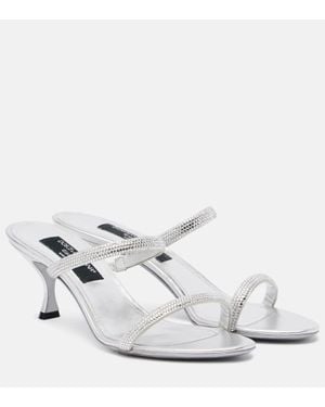 Dolce & Gabbana 60 Embellished Mules - White