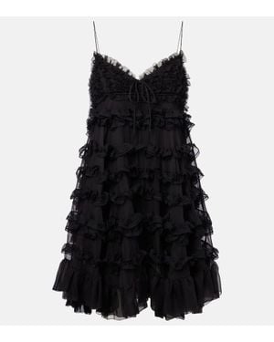 Valentino Minikleid Aus Seidentuell - Schwarz