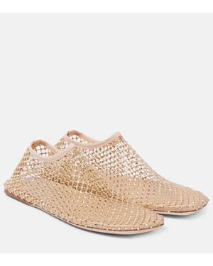 Christopher Esber Minette Crystal-Embellished Mesh Slip-On Shoes - Natural