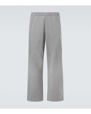 Balenciaga Pantalones Deportivos Anchos De Jersey De Algodon - Gris