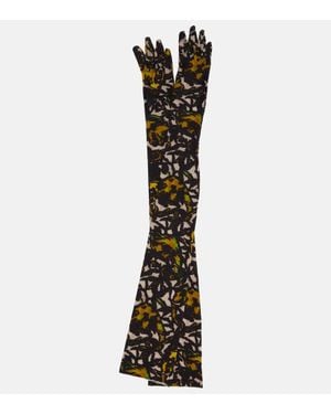 Dries Van Noten Guanti Con Stampa - Nero