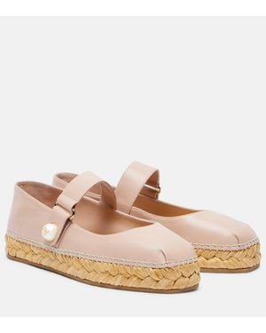 Jimmy Choo Fayence Leather Espadrilles - Natural
