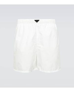 Prada Re-Nylon Logo Swim Trunks - White