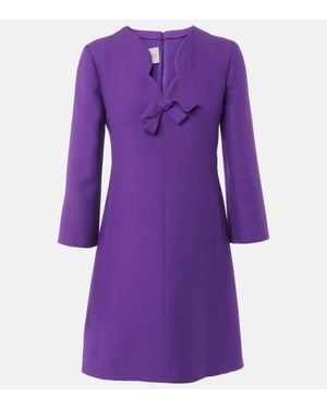 Valentino Crepe Couture Scalloped Minidress - Purple