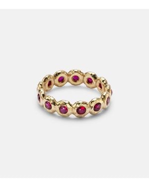 Octavia Elizabeth Nesting Gem 18Kt Eternity Ring With Rubies - White