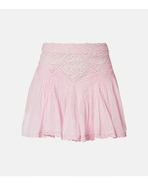 Isabel Marant Minifalda De Algodon Con Encaje - Rosa