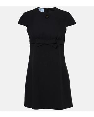 Prada Vestido Corto Con Lazo - Negro
