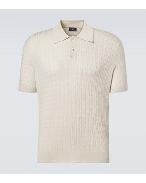 dunhill Polo En Coton Et Soie - Blanc