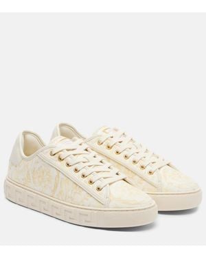 Versace Baskets Greca En Toile - Neutre