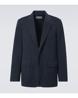 Dries Van Noten Bestickter Blazer Aus Baumwolle - Blau