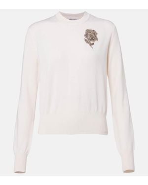 McQueen Beaded Wool Jumper - White