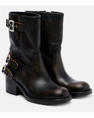 Chloé Dakota 60 Leather Biker Boots - Black