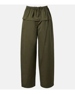 Alaïa Hose Aus Baumwolle - Grün