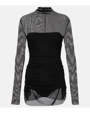 Norma Kamali Mesh Minidress - Black