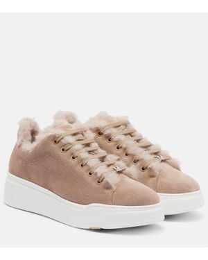 Max Mara Tmaxi Suede Platform Trainers - Pink