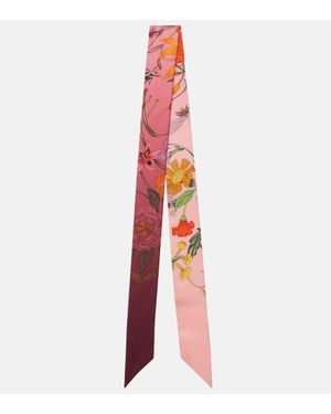 Gucci Panuelo De Seda Floral - Blanco