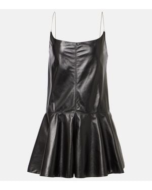 Alaïa Slip Leather Romper - Black