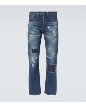Junya Watanabe Jeans Regular Distressed - Blu