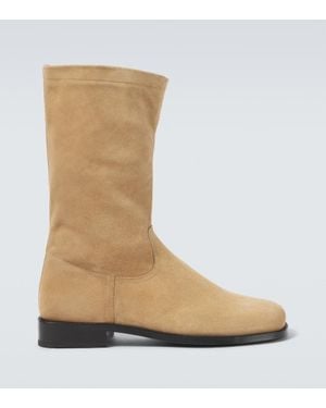 Lemaire Soft Workwear Suede Ankle Boots - Natural