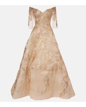 Monique Lhuillier Abito Lungo - Neutro