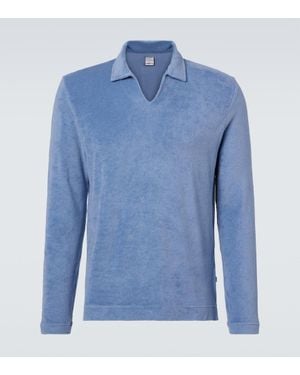 Fedeli Polohemd Peter Aus Baumwoll-Frottee - Blau