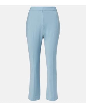 Veronica Beard Arte Cropped Wool-Blend Slim Pants - Blue