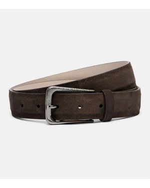 Brunello Cucinelli Guertel Aus Veloursleder - Braun