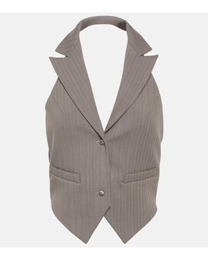 DIDU Gilet A Righe Con Catena - Grigio