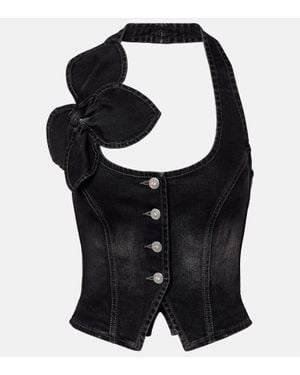 Area Top Aus Denim - Schwarz