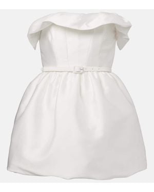 Roland Mouret Ruffled Draped Strapless Minidress - Gray